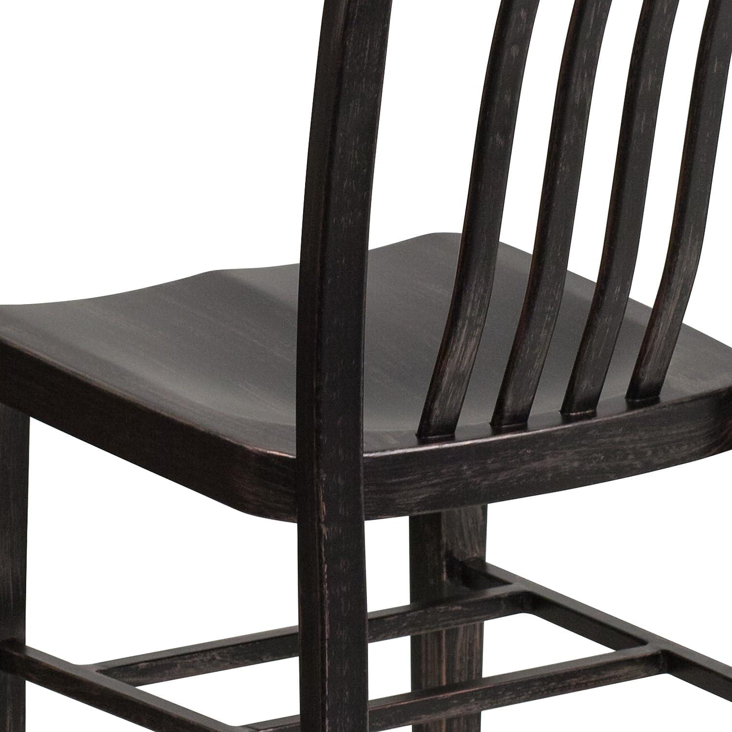 imageFlash Furniture Gael Commercial Grade 2 Pack Yellow Metal IndoorOutdoor ChairBlackantique Gold