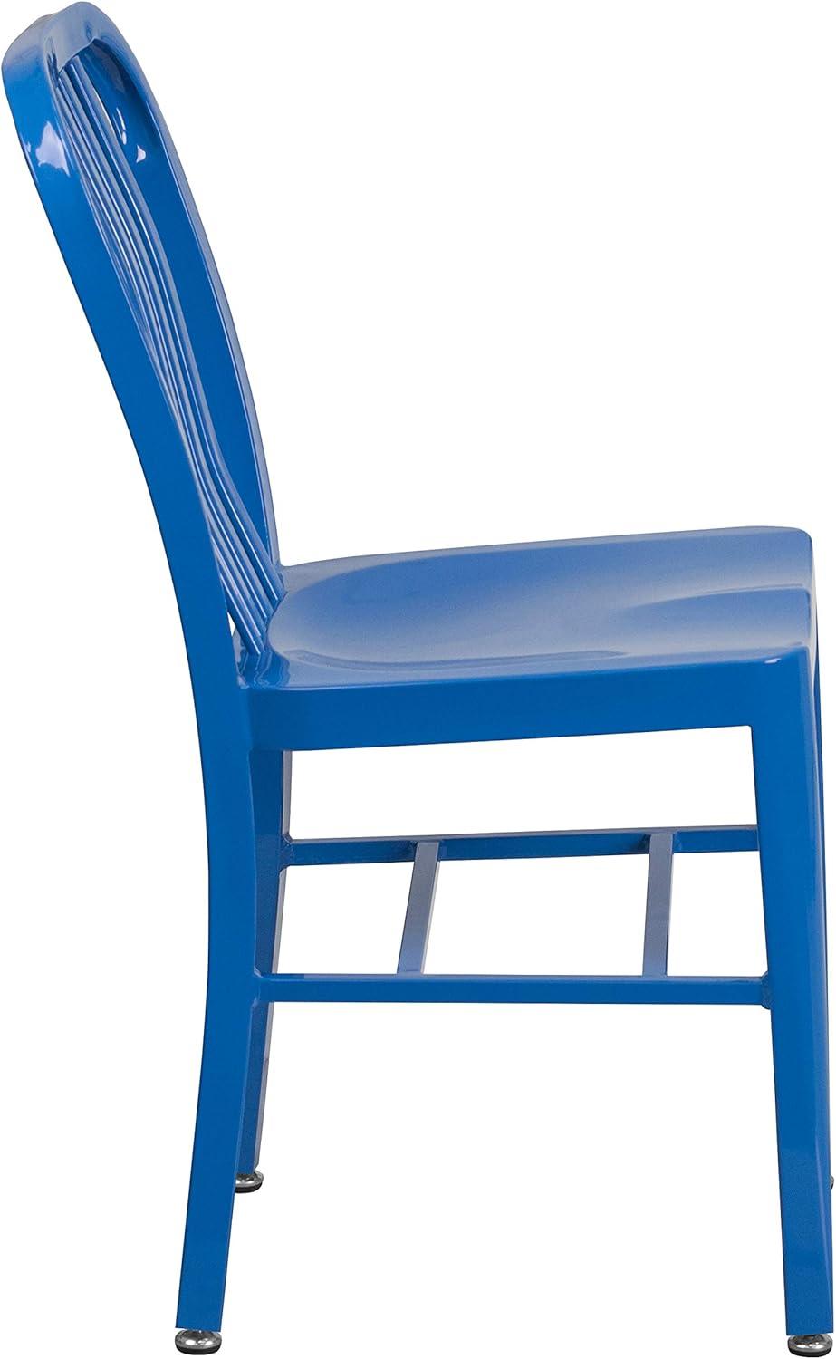 imageFlash Furniture Gael Commercial Grade 2 Pack Yellow Metal IndoorOutdoor ChairBlue
