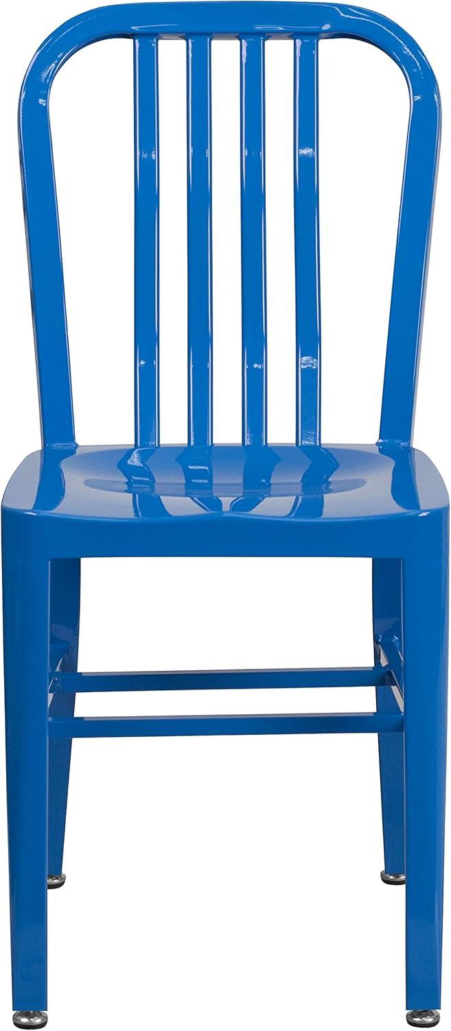 imageFlash Furniture Gael Commercial Grade 2 Pack Yellow Metal IndoorOutdoor ChairBlue