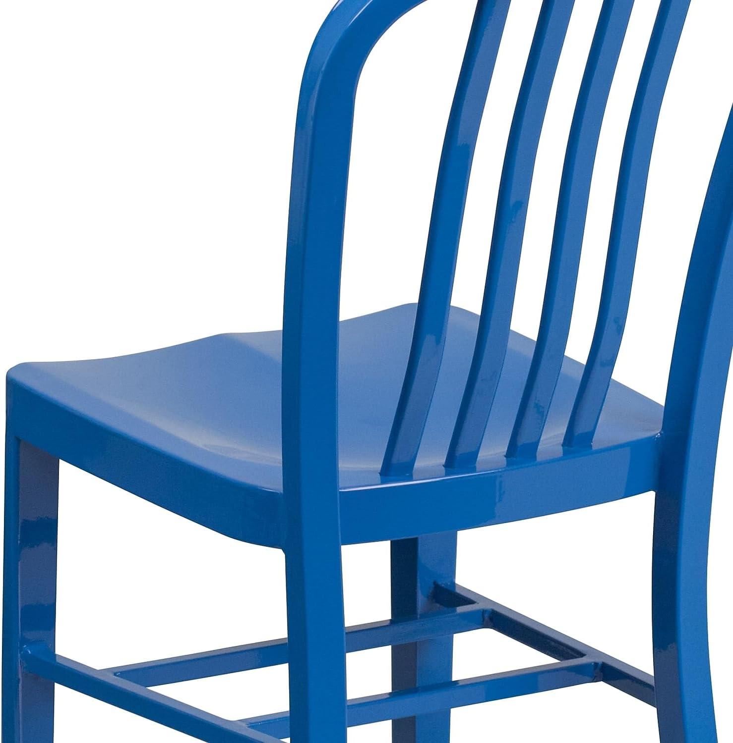 imageFlash Furniture Gael Commercial Grade 2 Pack Yellow Metal IndoorOutdoor ChairBlue