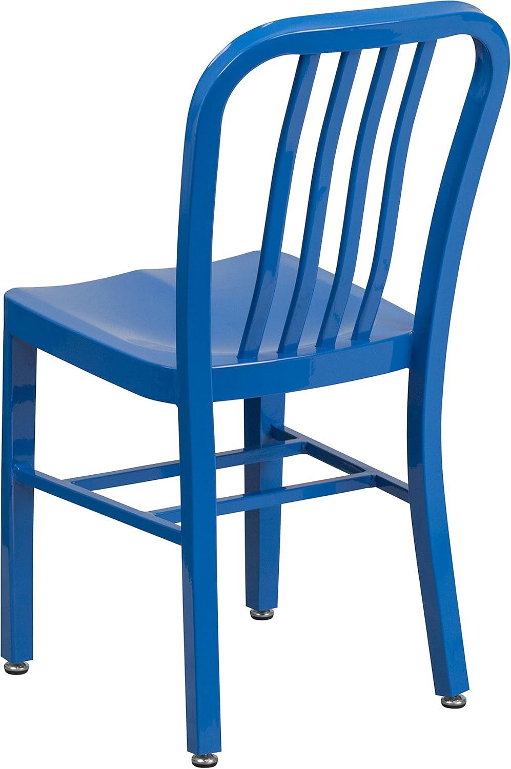 imageFlash Furniture Gael Commercial Grade 2 Pack Yellow Metal IndoorOutdoor ChairBlue