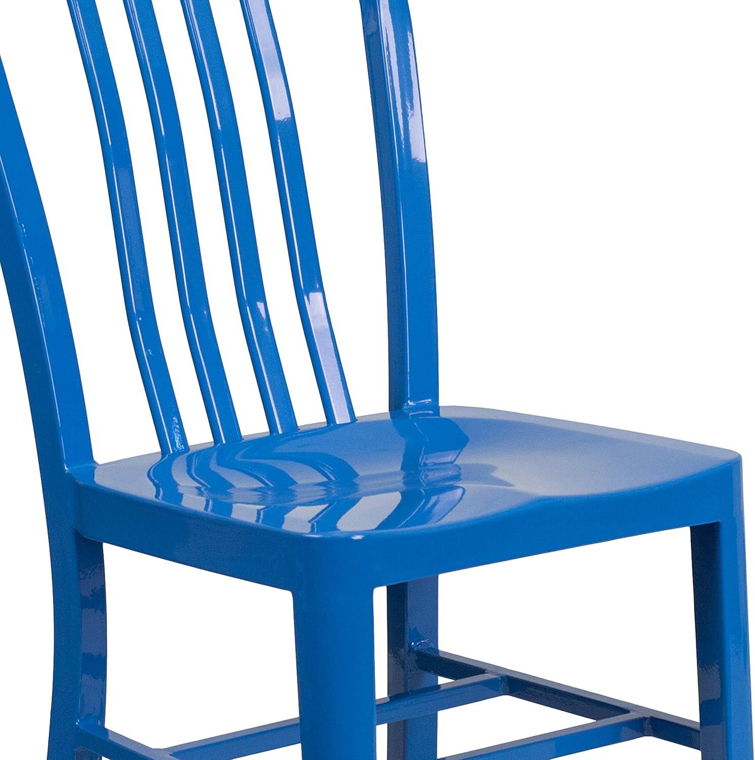 imageFlash Furniture Gael Commercial Grade 2 Pack Yellow Metal IndoorOutdoor ChairBlue