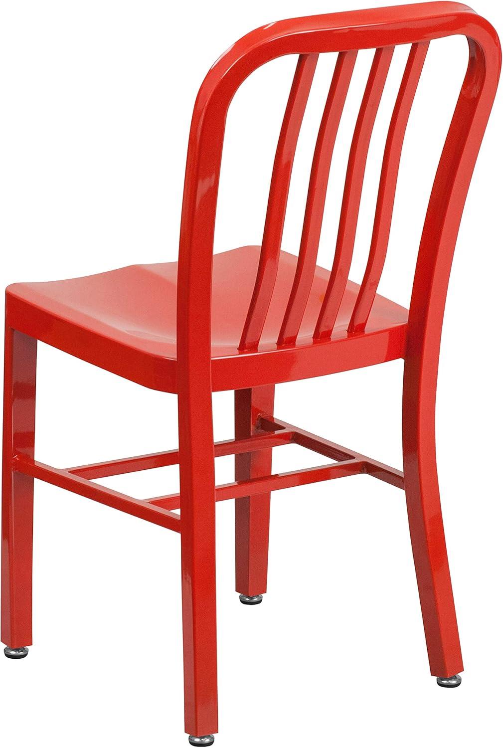 imageFlash Furniture Gael Commercial Grade 2 Pack Yellow Metal IndoorOutdoor ChairRed