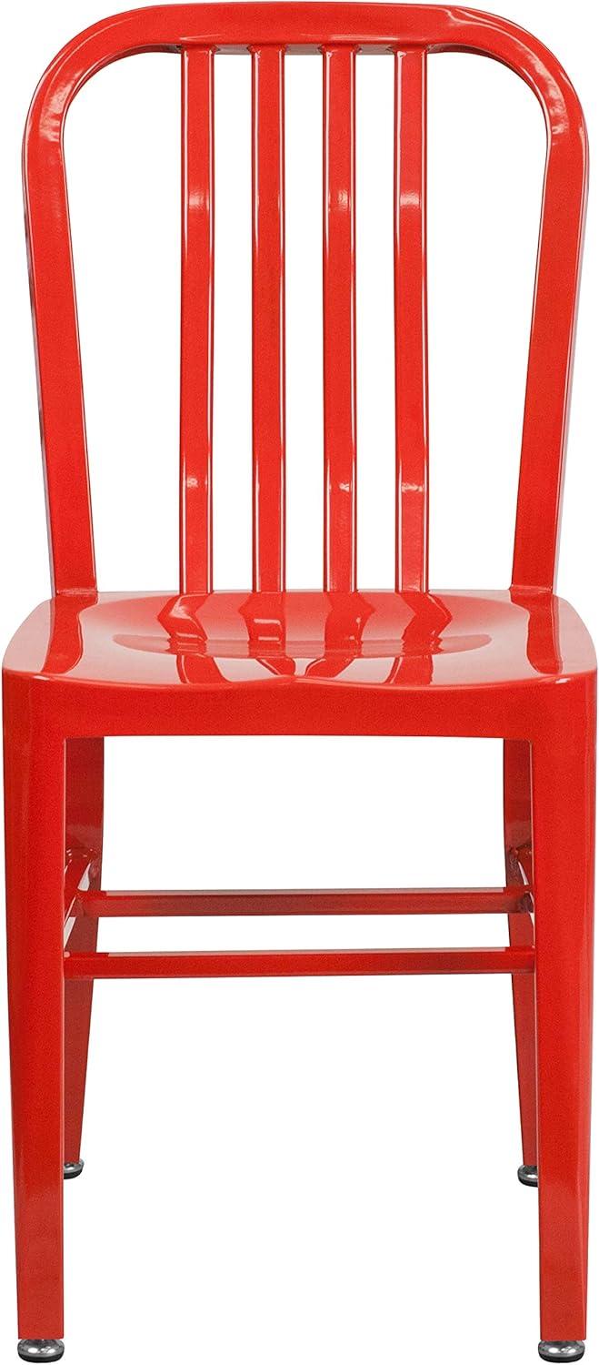 imageFlash Furniture Gael Commercial Grade 2 Pack Yellow Metal IndoorOutdoor ChairRed