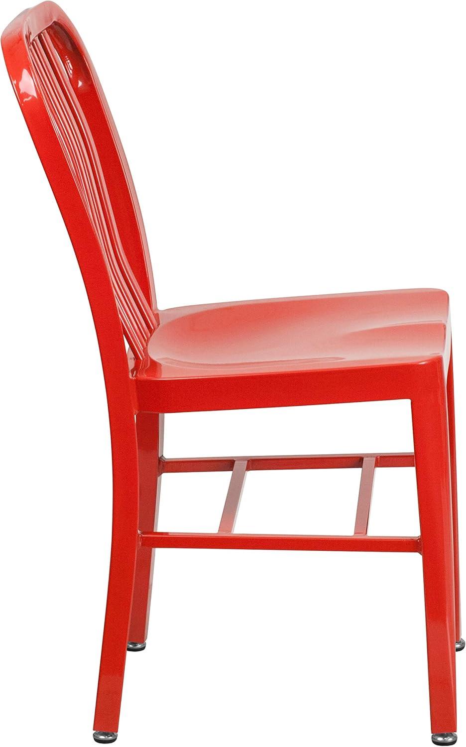 imageFlash Furniture Gael Commercial Grade 2 Pack Yellow Metal IndoorOutdoor ChairRed