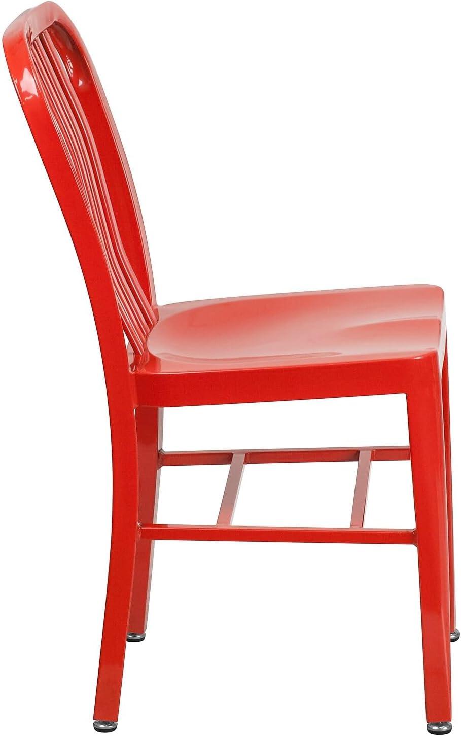 imageFlash Furniture Gael Commercial Grade 2 Pack Yellow Metal IndoorOutdoor ChairRed