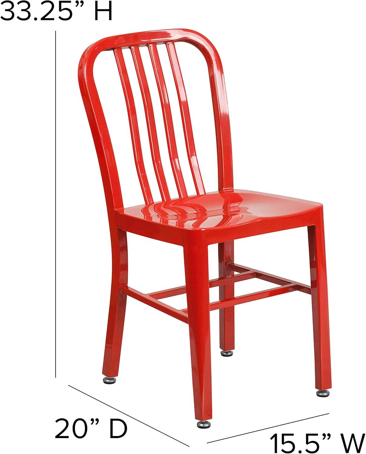 imageFlash Furniture Gael Commercial Grade 2 Pack Yellow Metal IndoorOutdoor ChairRed