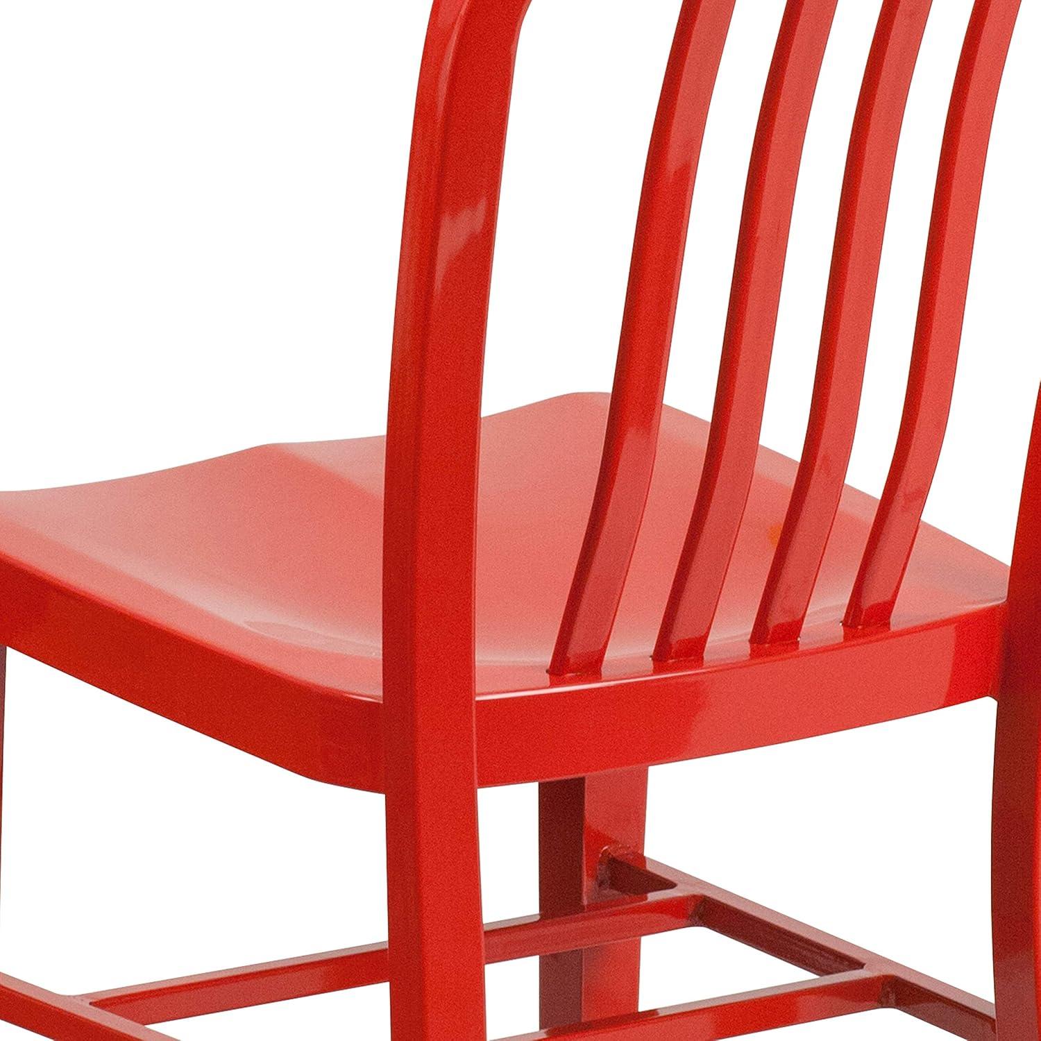 imageFlash Furniture Gael Commercial Grade 2 Pack Yellow Metal IndoorOutdoor ChairRed