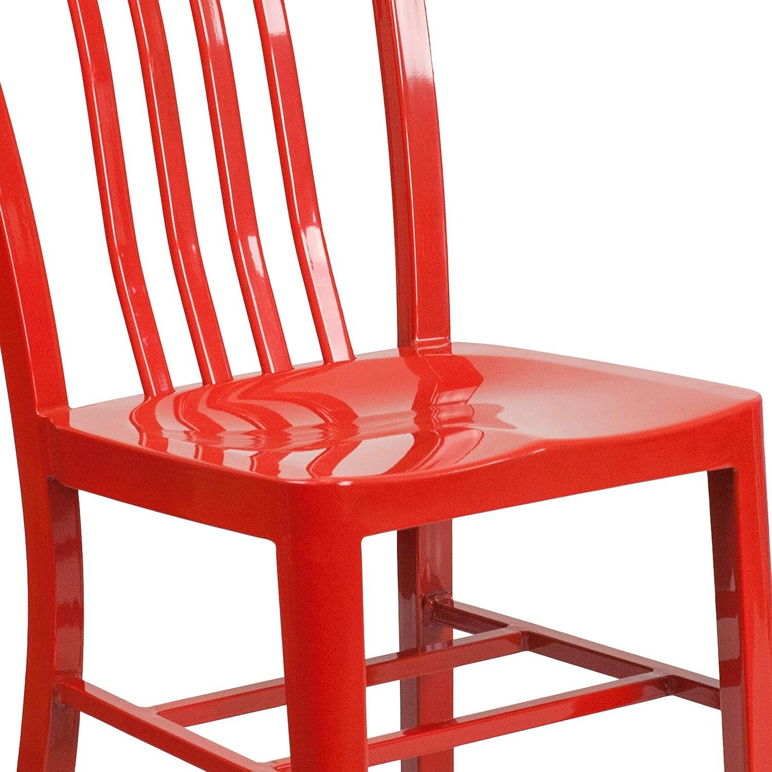 imageFlash Furniture Gael Commercial Grade 2 Pack Yellow Metal IndoorOutdoor ChairRed