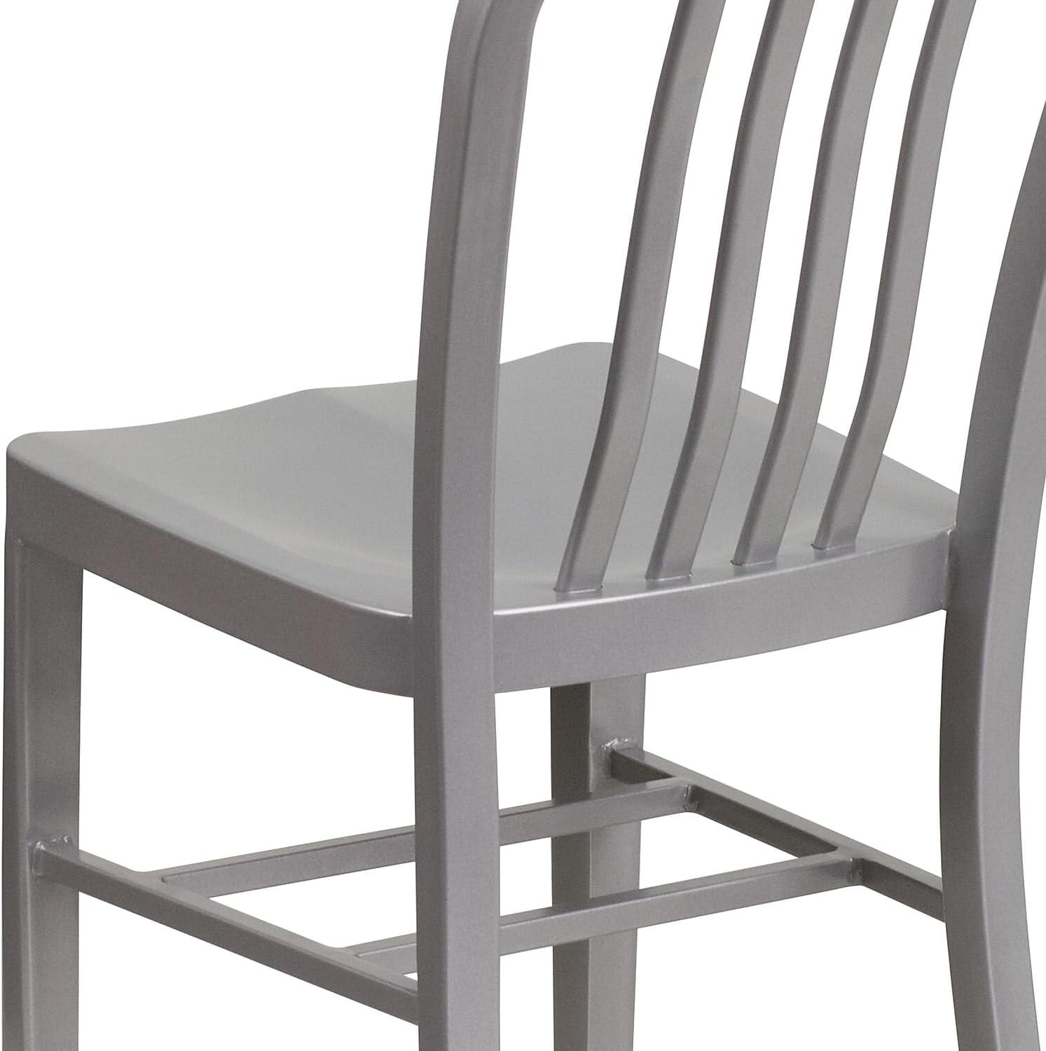 imageFlash Furniture Gael Commercial Grade 2 Pack Yellow Metal IndoorOutdoor ChairSilver