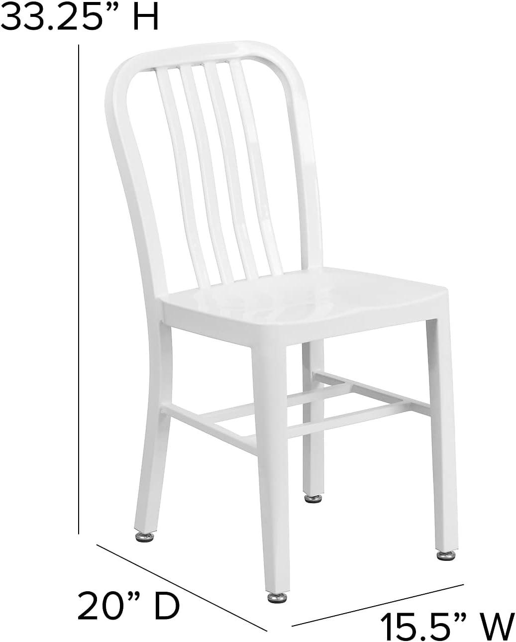 imageFlash Furniture Gael Commercial Grade 2 Pack Yellow Metal IndoorOutdoor ChairWhite