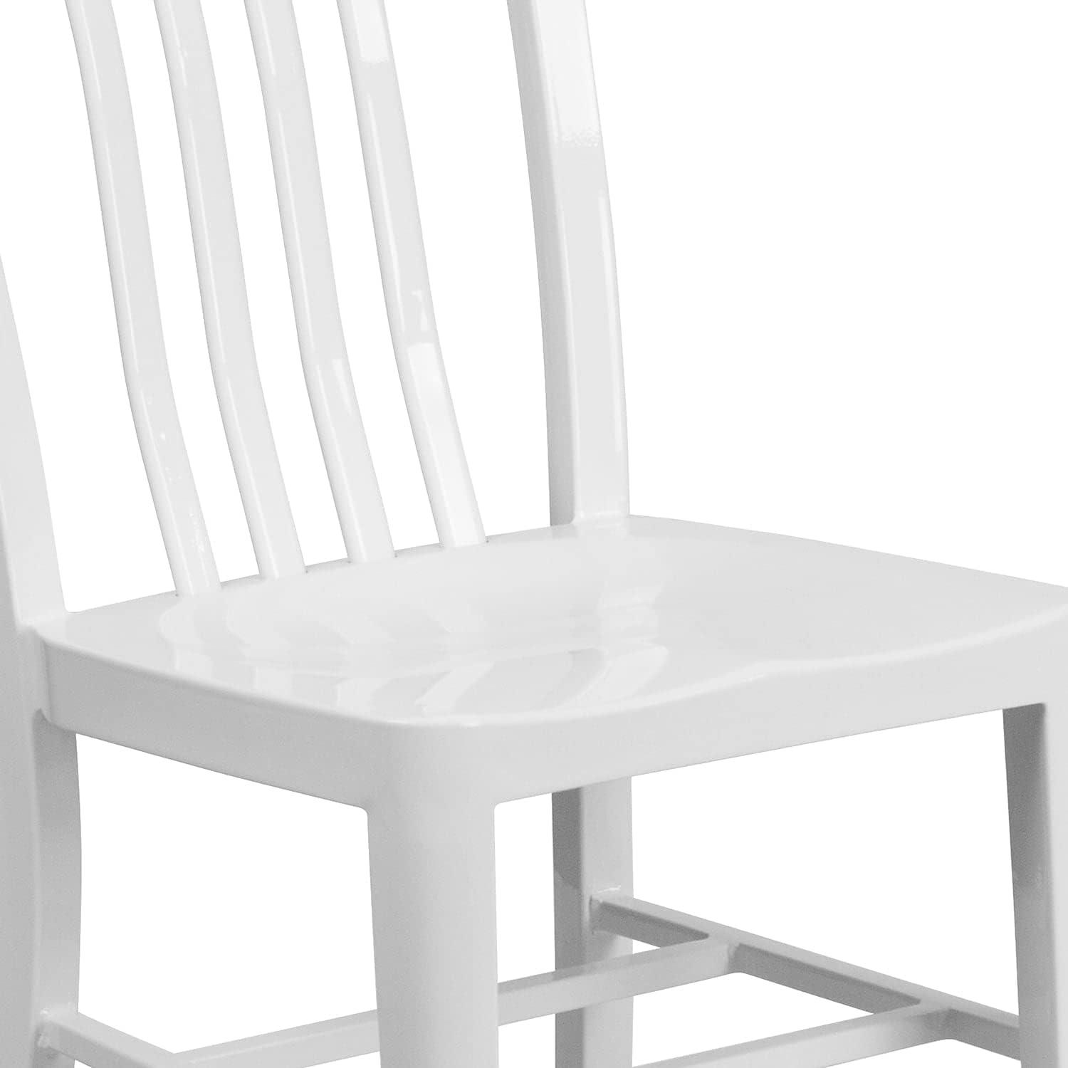 imageFlash Furniture Gael Commercial Grade 2 Pack Yellow Metal IndoorOutdoor ChairWhite