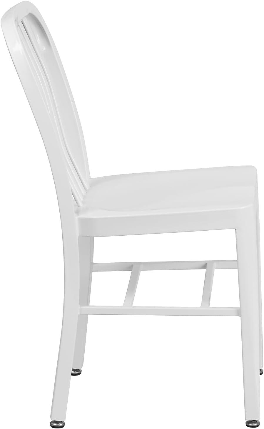 imageFlash Furniture Gael Commercial Grade 2 Pack Yellow Metal IndoorOutdoor ChairWhite