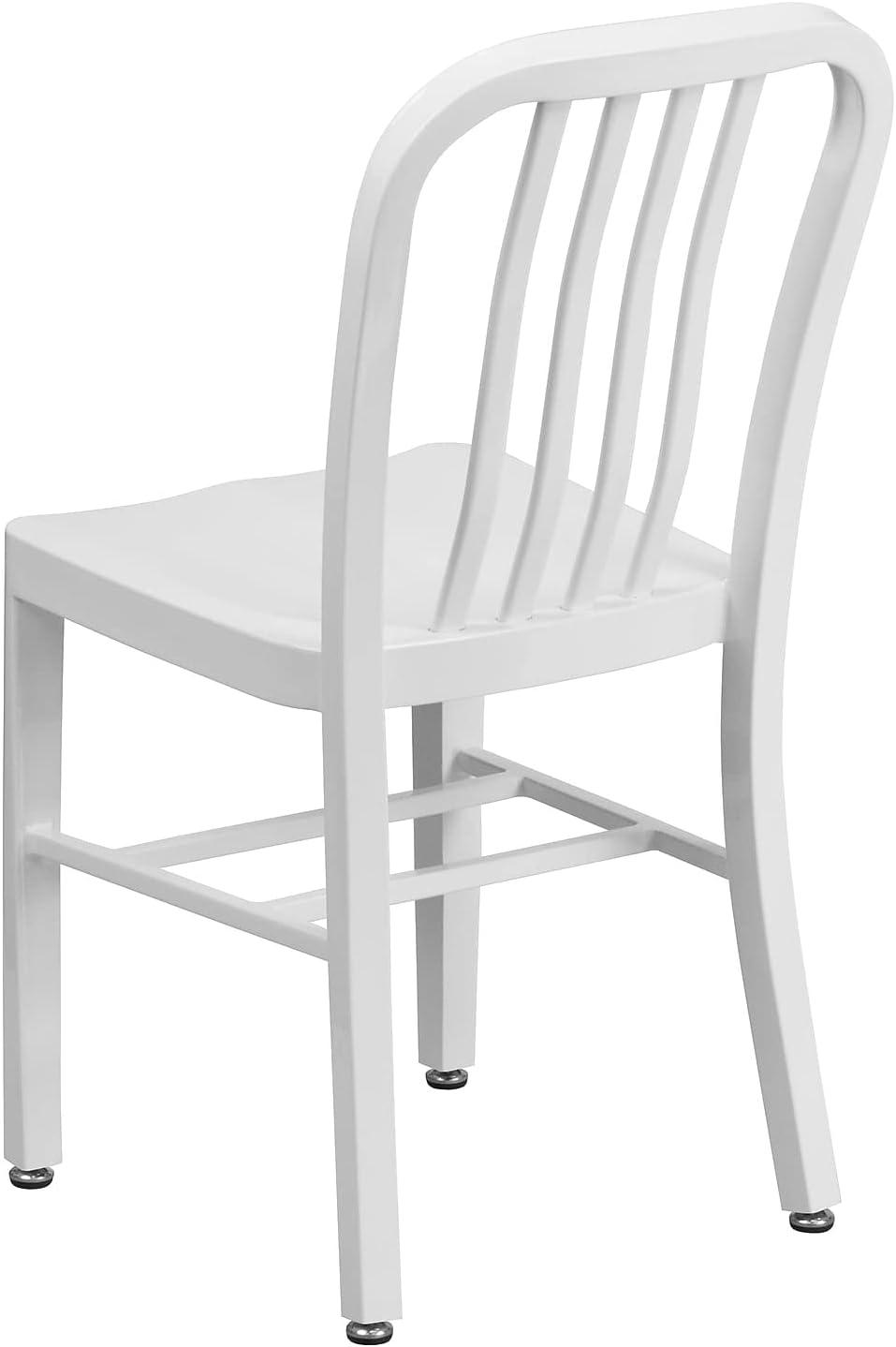 imageFlash Furniture Gael Commercial Grade 2 Pack Yellow Metal IndoorOutdoor ChairWhite