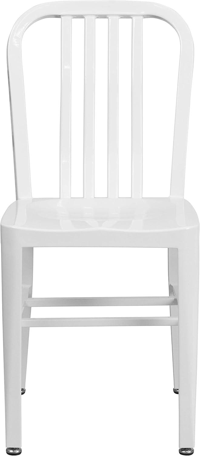imageFlash Furniture Gael Commercial Grade 2 Pack Yellow Metal IndoorOutdoor ChairWhite