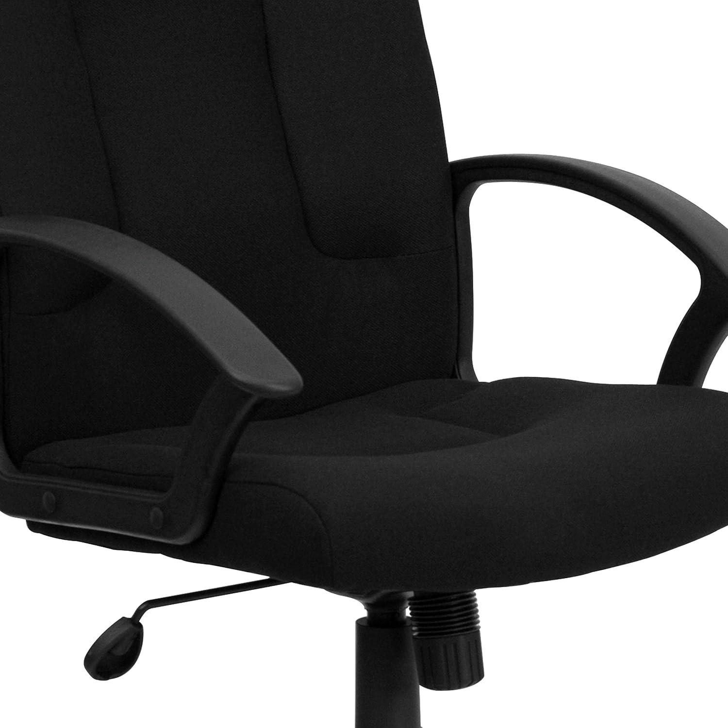 imageFlash Furniture Garver MidBack Black Fabric Executive Swivel Office Chair with Nylon Arms
