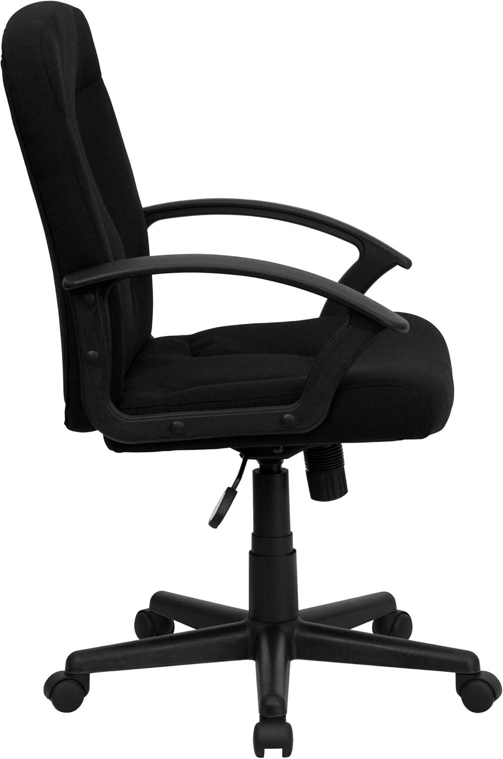 imageFlash Furniture Garver MidBack Black Fabric Executive Swivel Office Chair with Nylon Arms