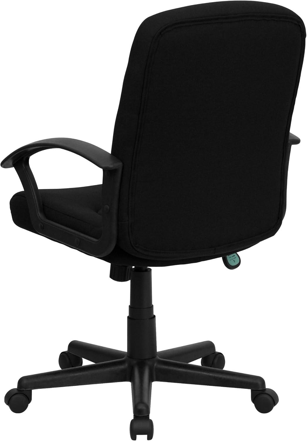 imageFlash Furniture Garver MidBack Black Fabric Executive Swivel Office Chair with Nylon Arms
