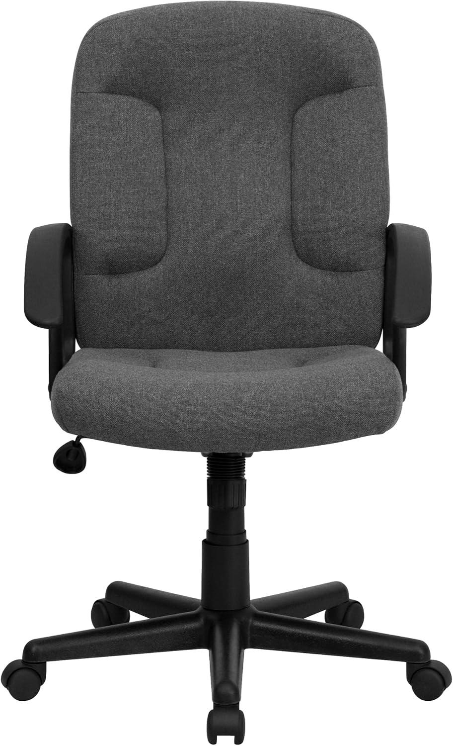 imageFlash Furniture Garver MidBack Gray Fabric Executive Swivel Office Chair with Nylon Arms