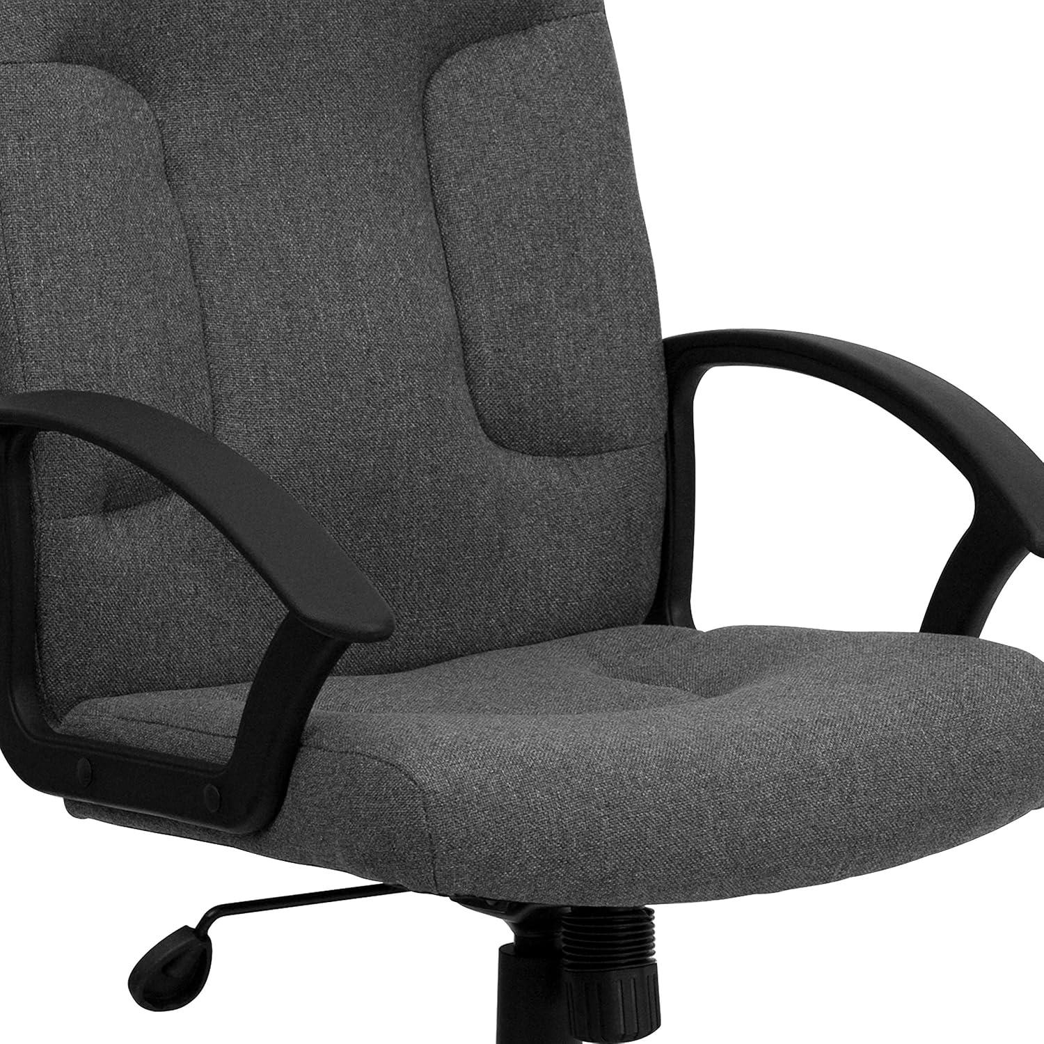 imageFlash Furniture Garver MidBack Gray Fabric Executive Swivel Office Chair with Nylon Arms
