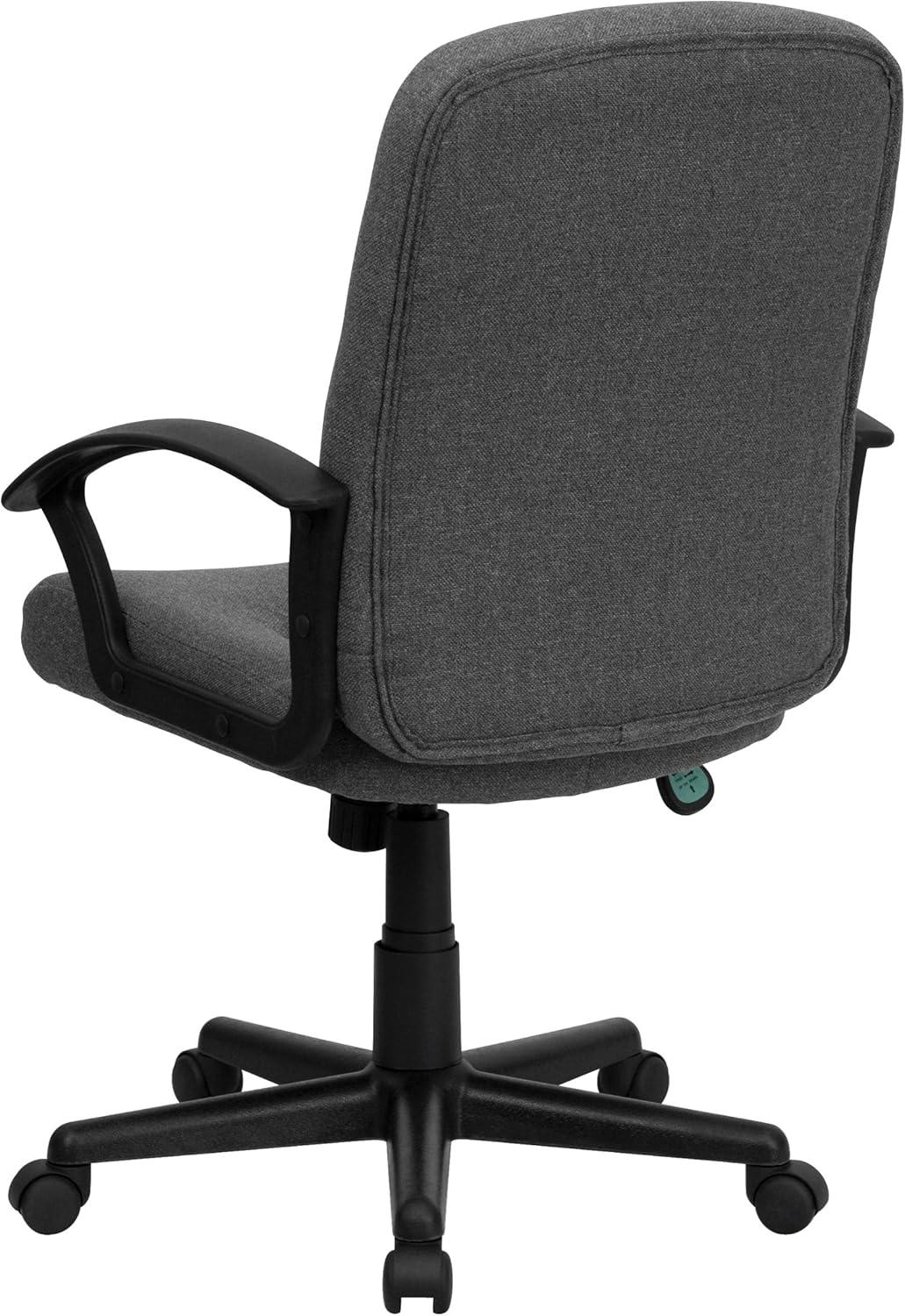 imageFlash Furniture Garver MidBack Gray Fabric Executive Swivel Office Chair with Nylon Arms