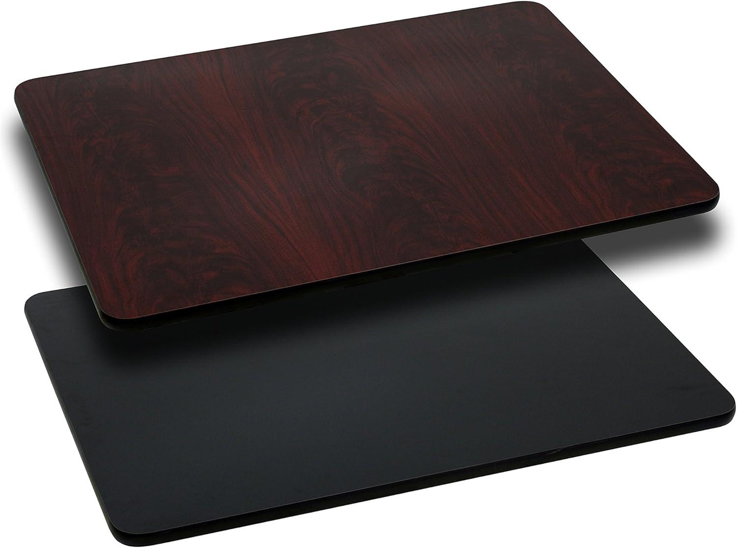 imageFlash Furniture Glenbrook 30 x 60 Rectangular Table Top with Black or Mahogany Reversible Laminate Top Pack of 1BlackMahogany