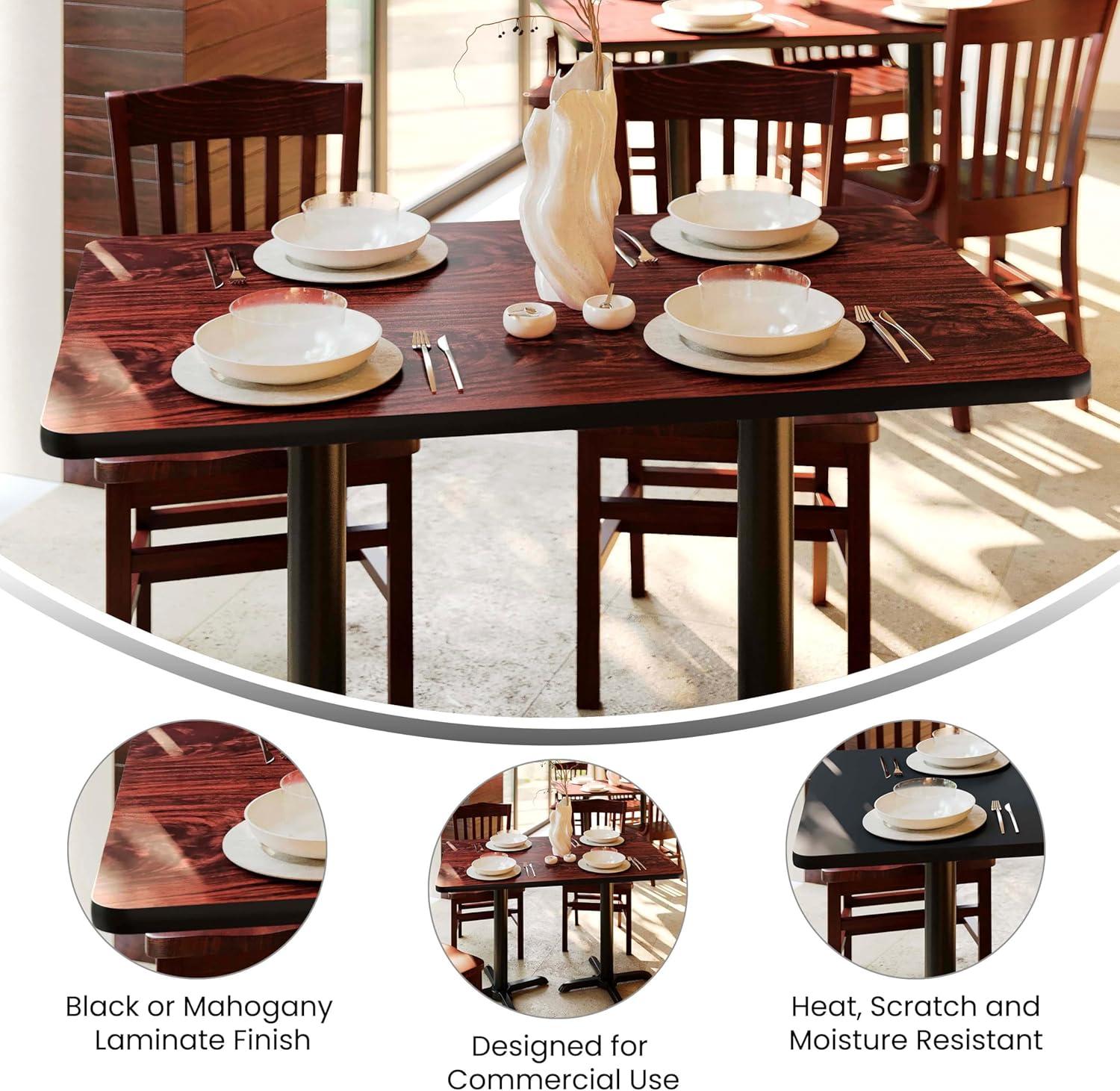 imageFlash Furniture Glenbrook 30 x 60 Rectangular Table Top with Black or Mahogany Reversible Laminate Top Pack of 1BlackMahogany