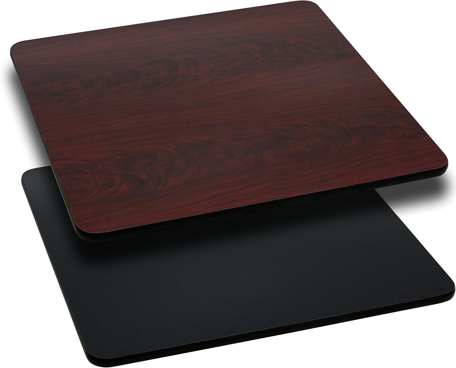 imageFlash Furniture Glenbrook 30 x 60 Rectangular Table Top with Black or Mahogany Reversible Laminate Top Pack of 1BlackMahogany