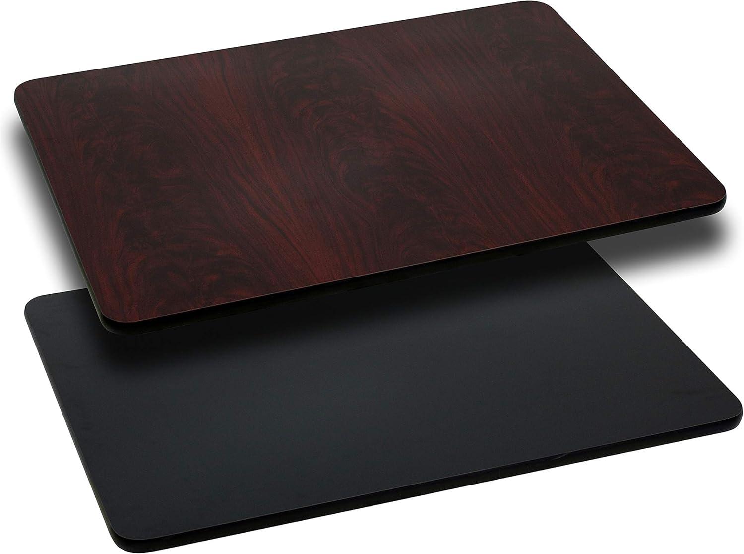 imageFlash Furniture Glenbrook 30 x 60 Rectangular Table Top with Black or Mahogany Reversible Laminate Top Pack of 1BlackMahogany