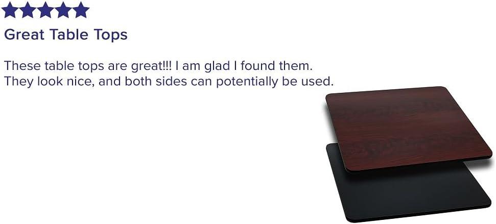 imageFlash Furniture Glenbrook 30 x 60 Rectangular Table Top with Black or Mahogany Reversible Laminate Top Pack of 1BlackMahogany