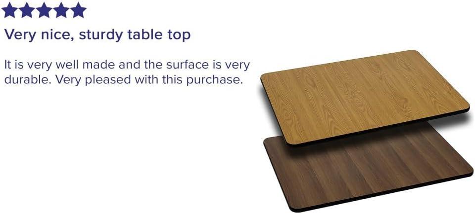 imageFlash Furniture Glenbrook 30 x 60 Rectangular Table Top with Black or Mahogany Reversible Laminate Top Pack of 1NaturalWalnut