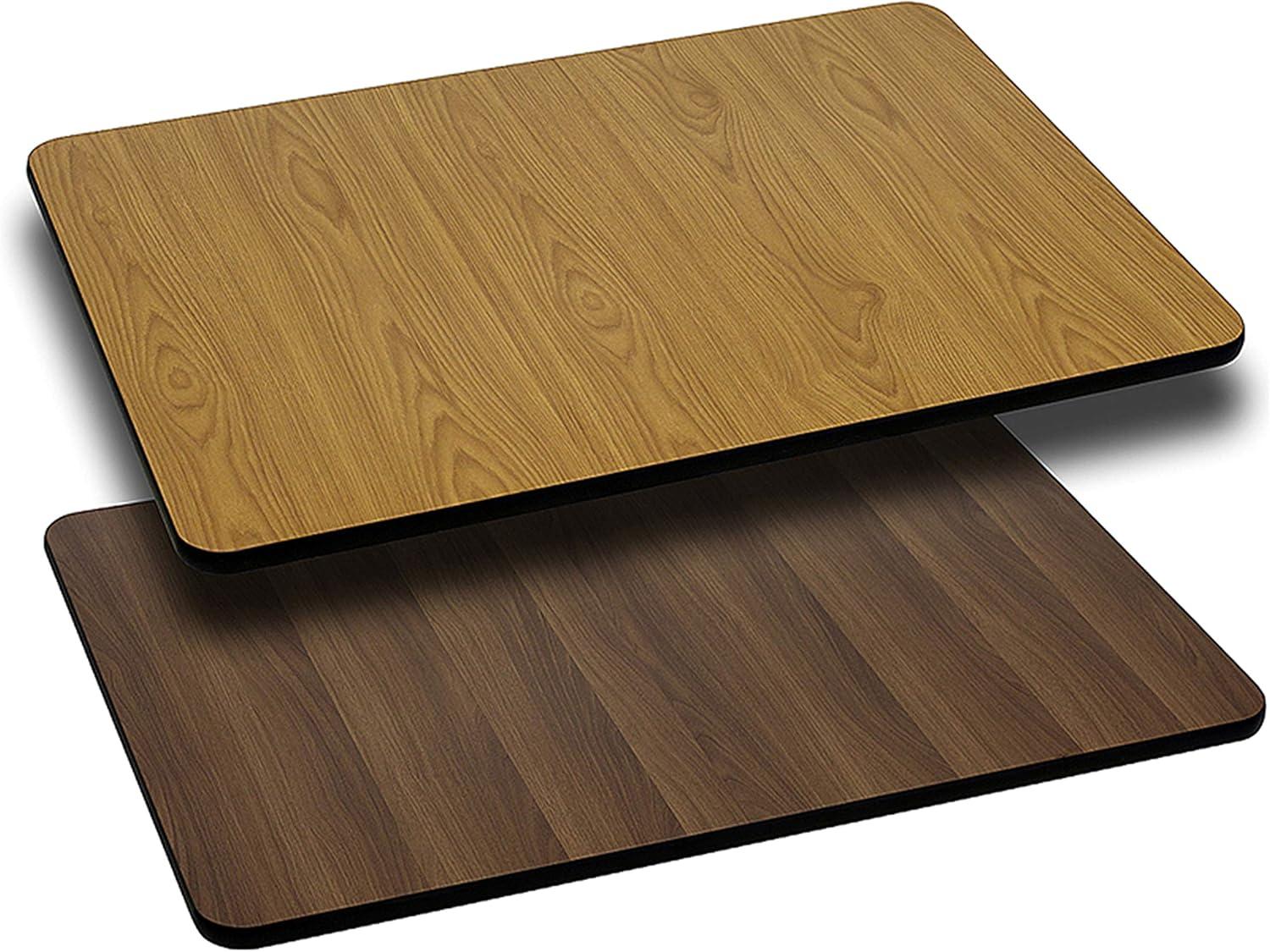imageFlash Furniture Glenbrook 30 x 60 Rectangular Table Top with Black or Mahogany Reversible Laminate Top Pack of 1NaturalWalnut