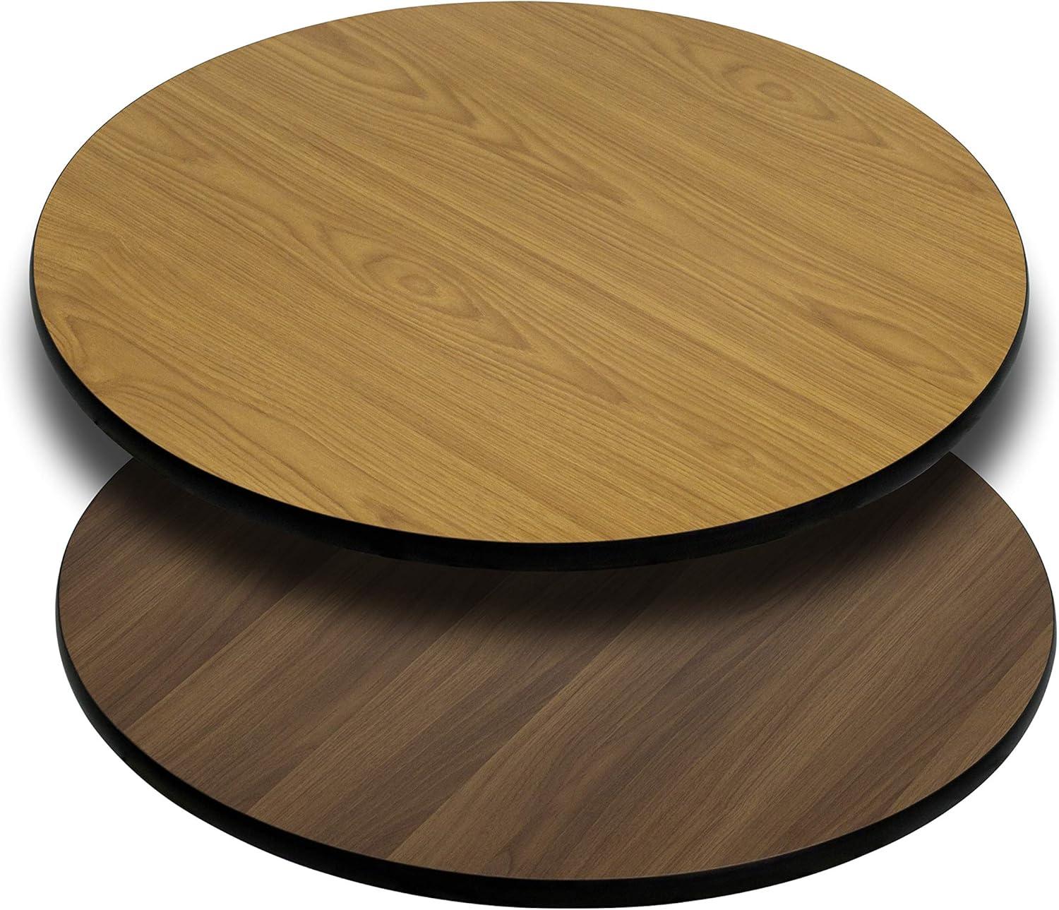 imageFlash Furniture Glenbrook 30 x 60 Rectangular Table Top with Black or Mahogany Reversible Laminate Top Pack of 1NaturalWalnut
