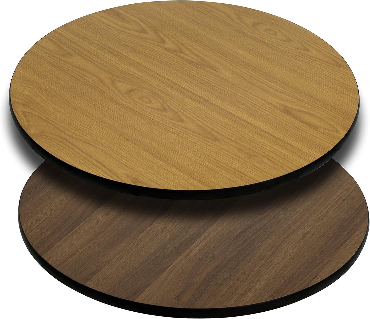 imageFlash Furniture Glenbrook 30 x 60 Rectangular Table Top with Black or Mahogany Reversible Laminate Top Pack of 1NaturalWalnut