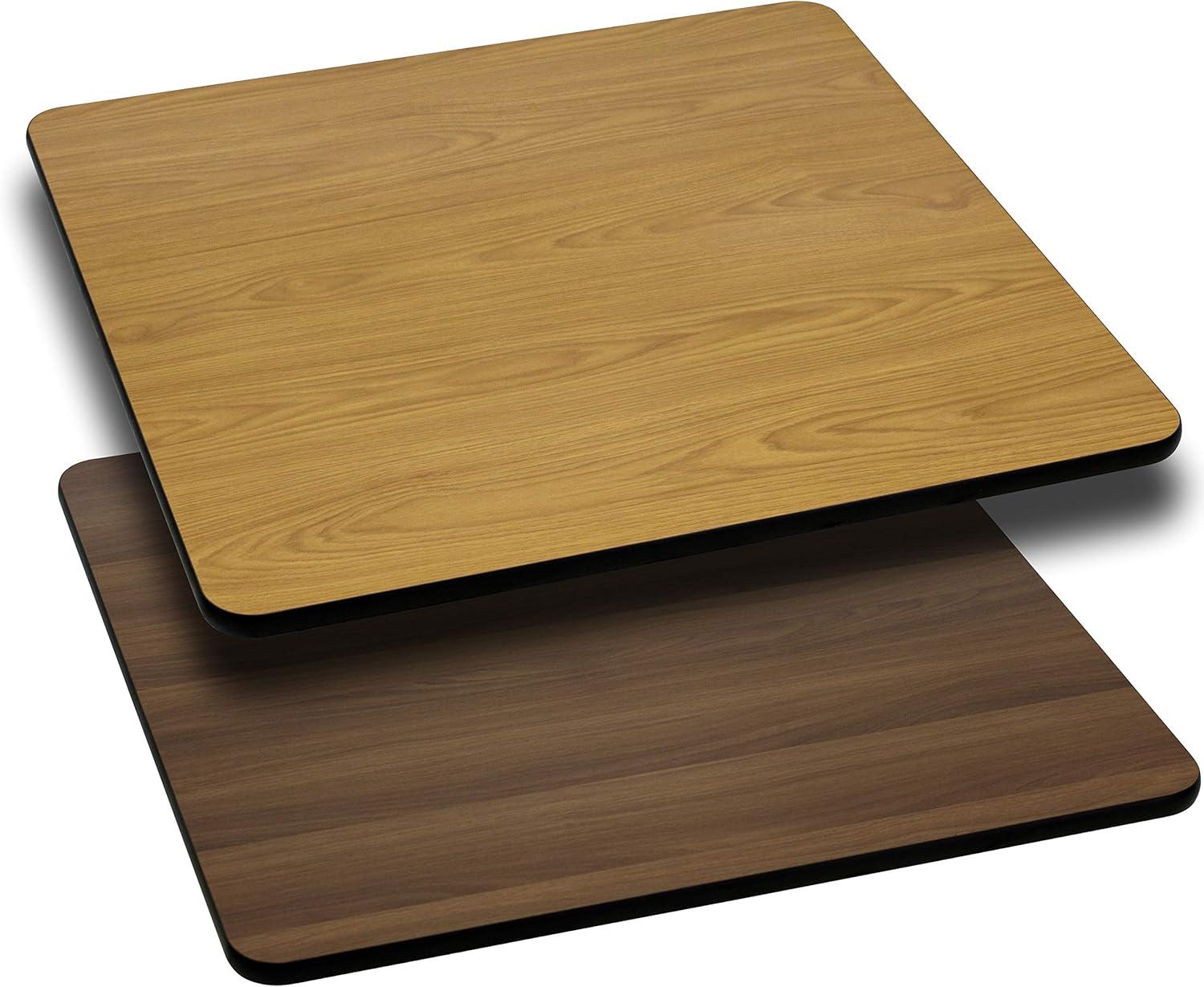 imageFlash Furniture Glenbrook 30 x 60 Rectangular Table Top with Black or Mahogany Reversible Laminate Top Pack of 1NaturalWalnut