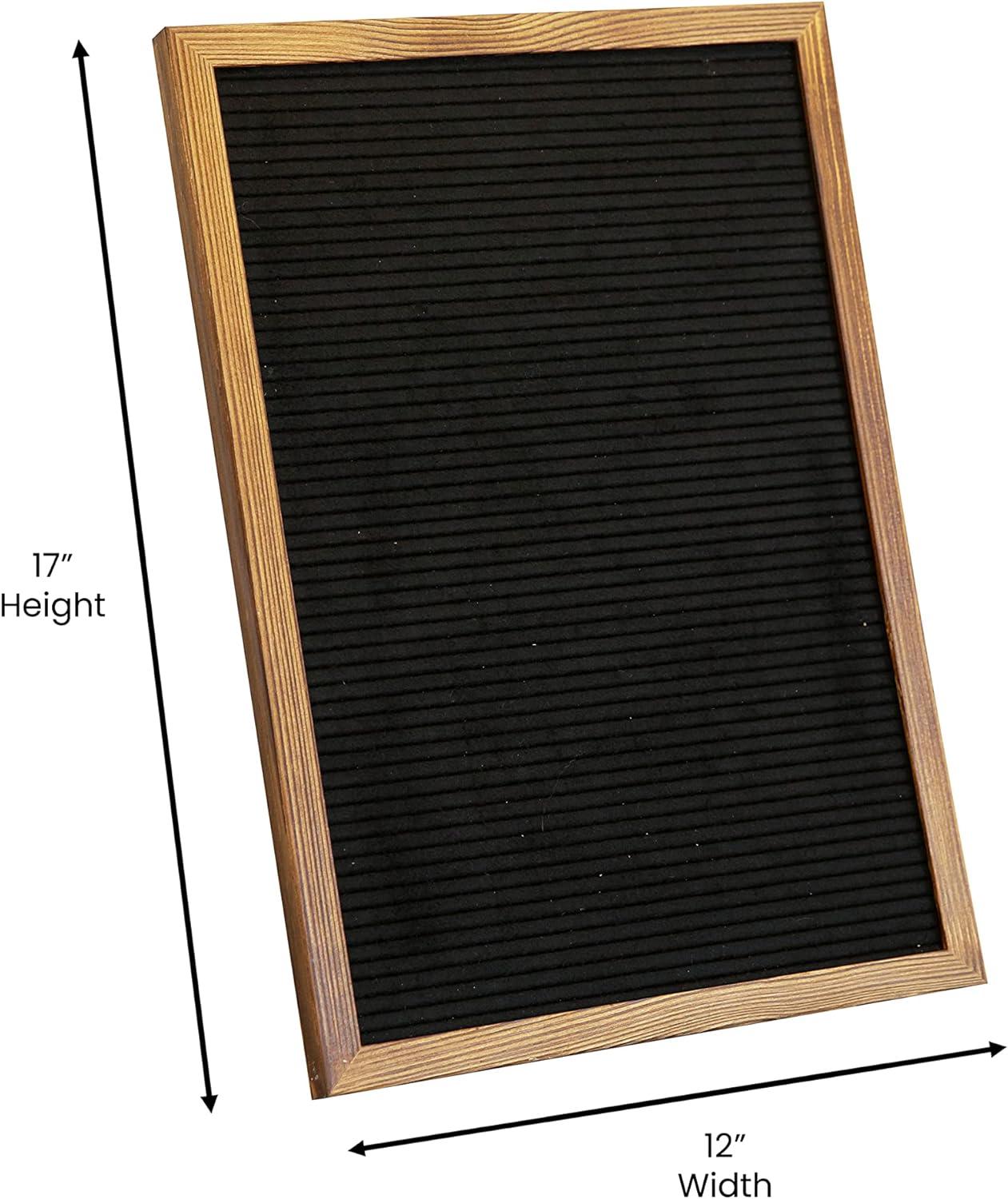 imageFlash Furniture Gracie Felt Letter Board with Wooden Frame 389 PP Letters Including Numbers Symbols and Icons Canvas Carrying Case 12x17 Torched WoodBlack Felt