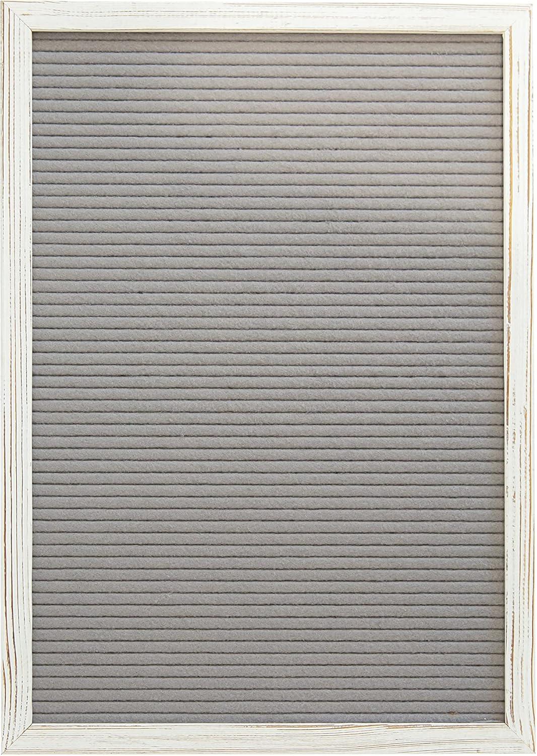 imageFlash Furniture Gracie Felt Letter Board with Wooden Frame 389 PP Letters Including Numbers Symbols and Icons Canvas Carrying Case 12x17 White WashGray Felt