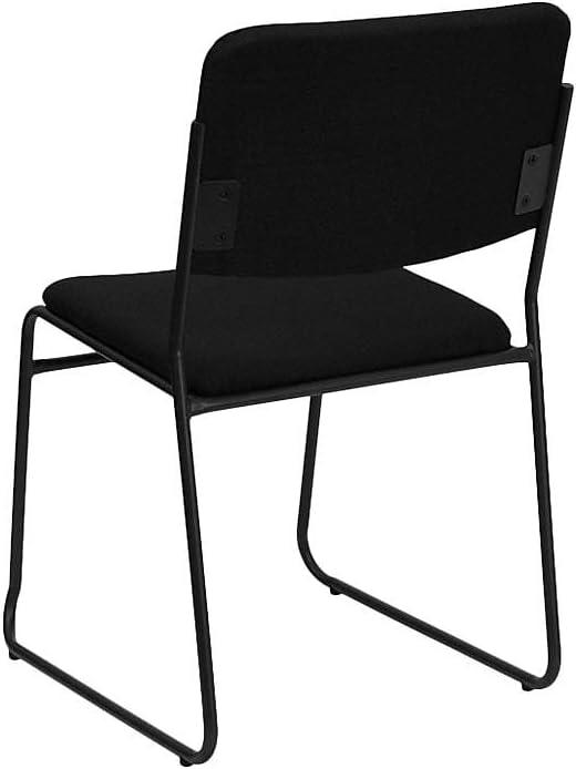 imageFlash Furniture HERCULES Series 500 lb Capacity Black Fabric High Density Stacking Chair with Chrome Sled BaseBlack FabricBlack Frame