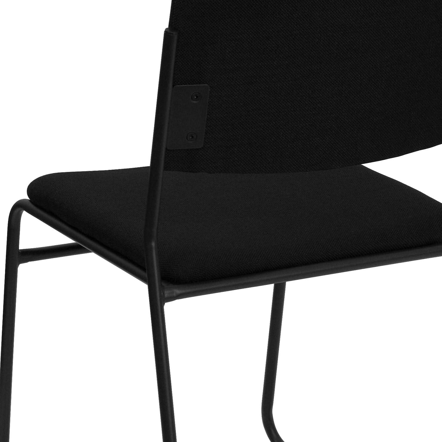 imageFlash Furniture HERCULES Series 500 lb Capacity Black Fabric High Density Stacking Chair with Chrome Sled BaseBlack FabricBlack Frame