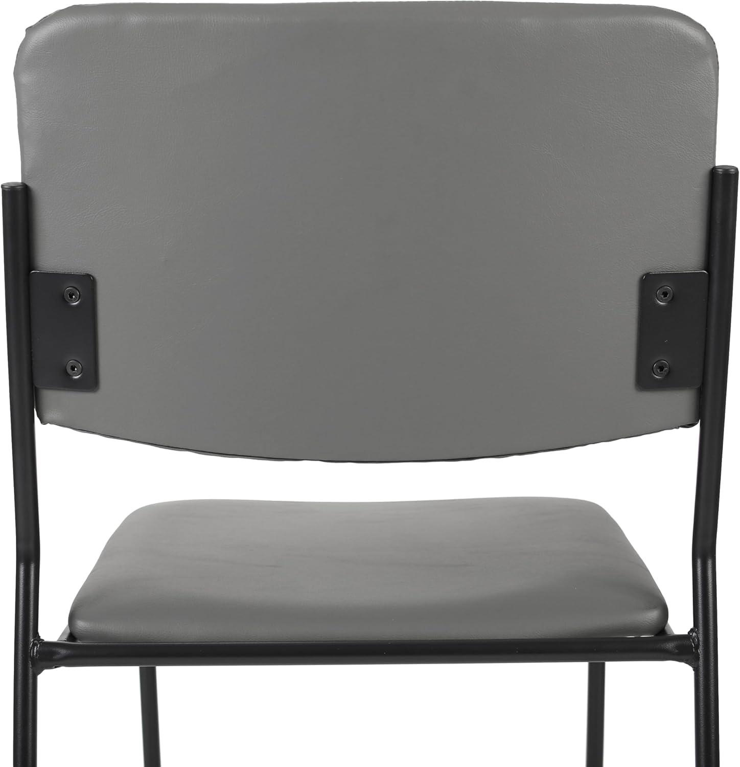 imageFlash Furniture HERCULES Series 500 lb Capacity Black Fabric High Density Stacking Chair with Chrome Sled BaseGray VinylBlack Frame
