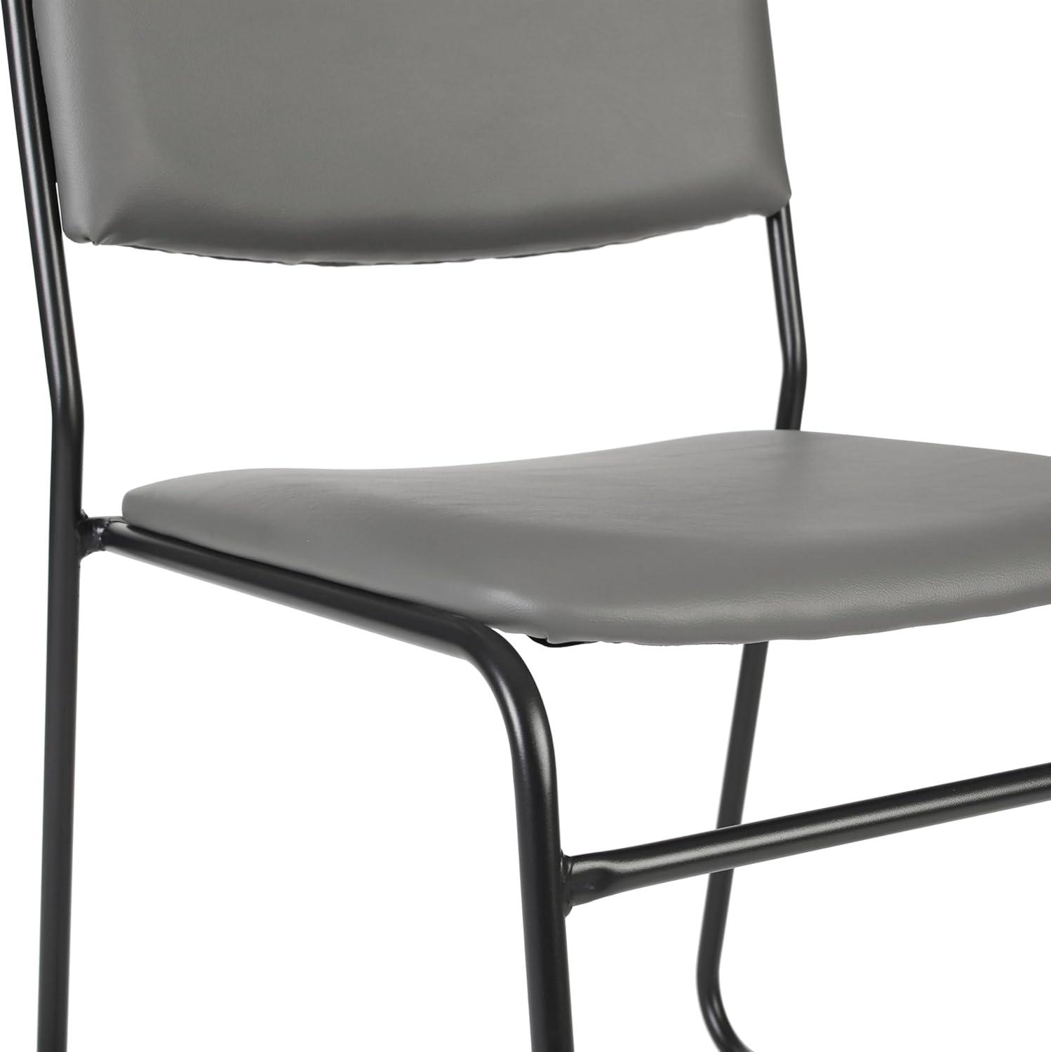 imageFlash Furniture HERCULES Series 500 lb Capacity Black Fabric High Density Stacking Chair with Chrome Sled BaseGray VinylBlack Frame