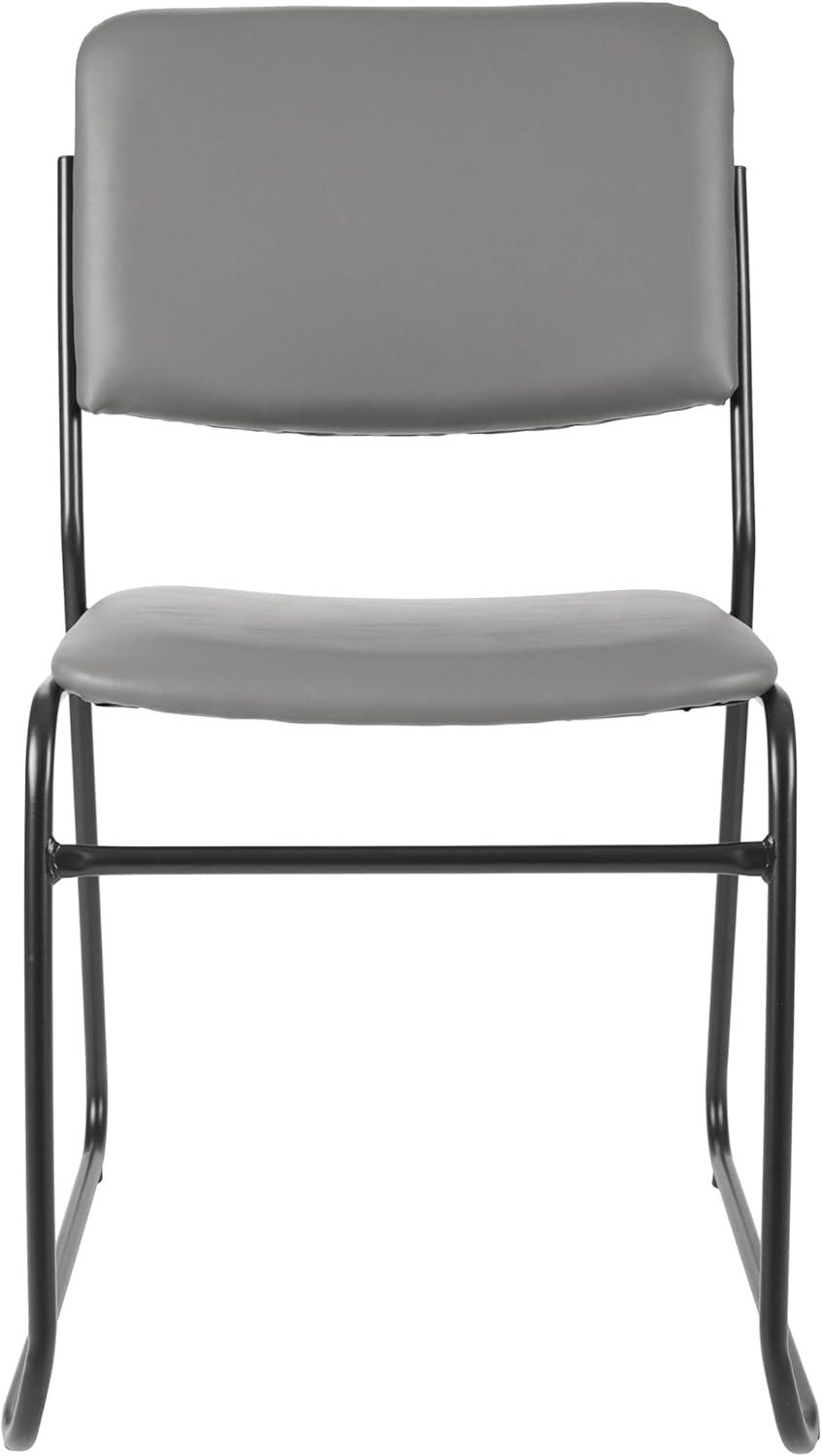 imageFlash Furniture HERCULES Series 500 lb Capacity Black Fabric High Density Stacking Chair with Chrome Sled BaseGray VinylBlack Frame