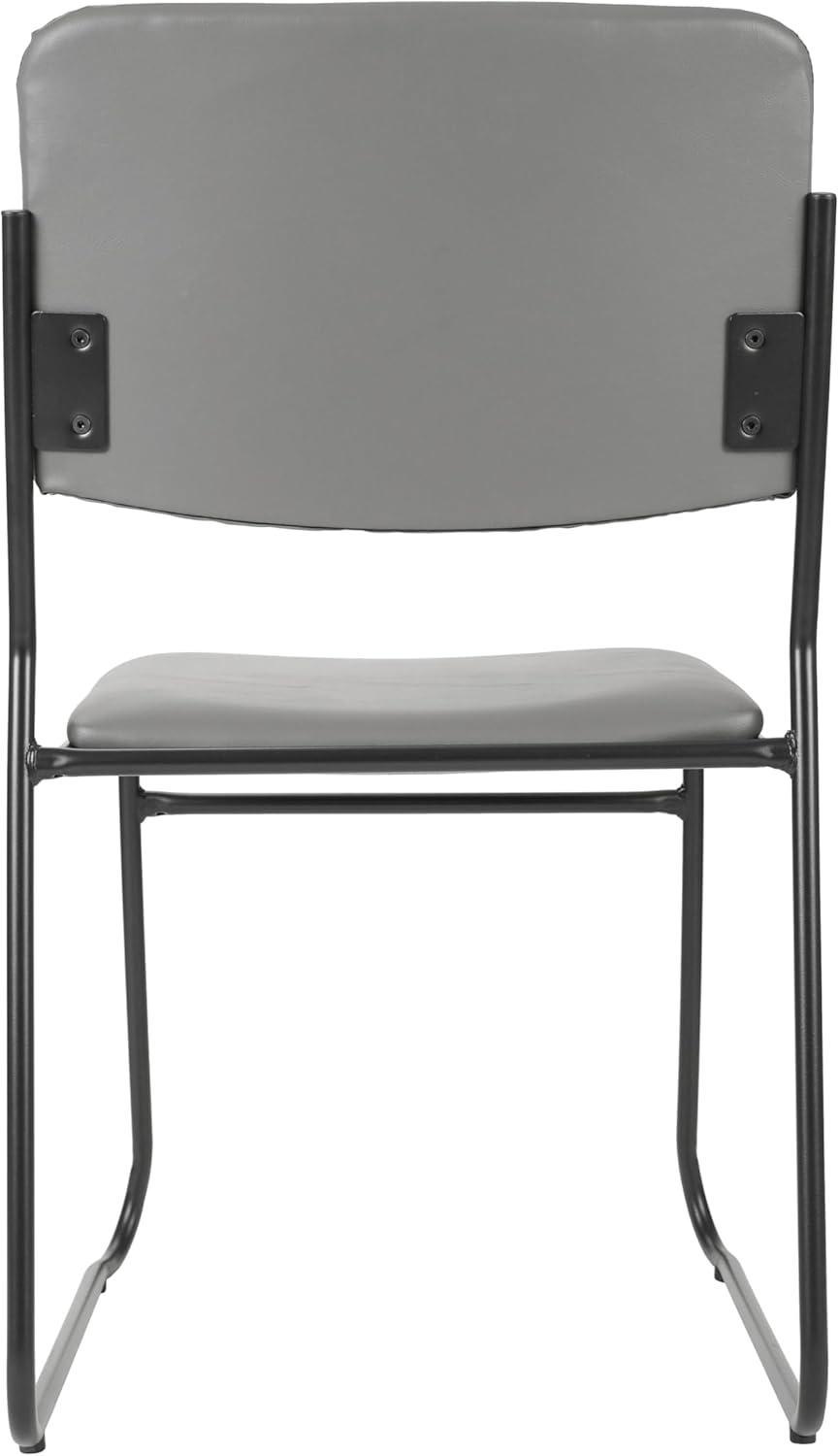 imageFlash Furniture HERCULES Series 500 lb Capacity Black Fabric High Density Stacking Chair with Chrome Sled BaseGray VinylBlack Frame