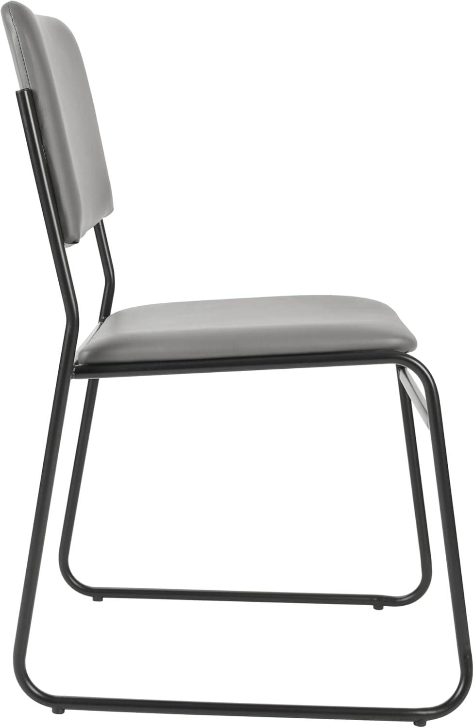 imageFlash Furniture HERCULES Series 500 lb Capacity Black Fabric High Density Stacking Chair with Chrome Sled BaseGray VinylBlack Frame
