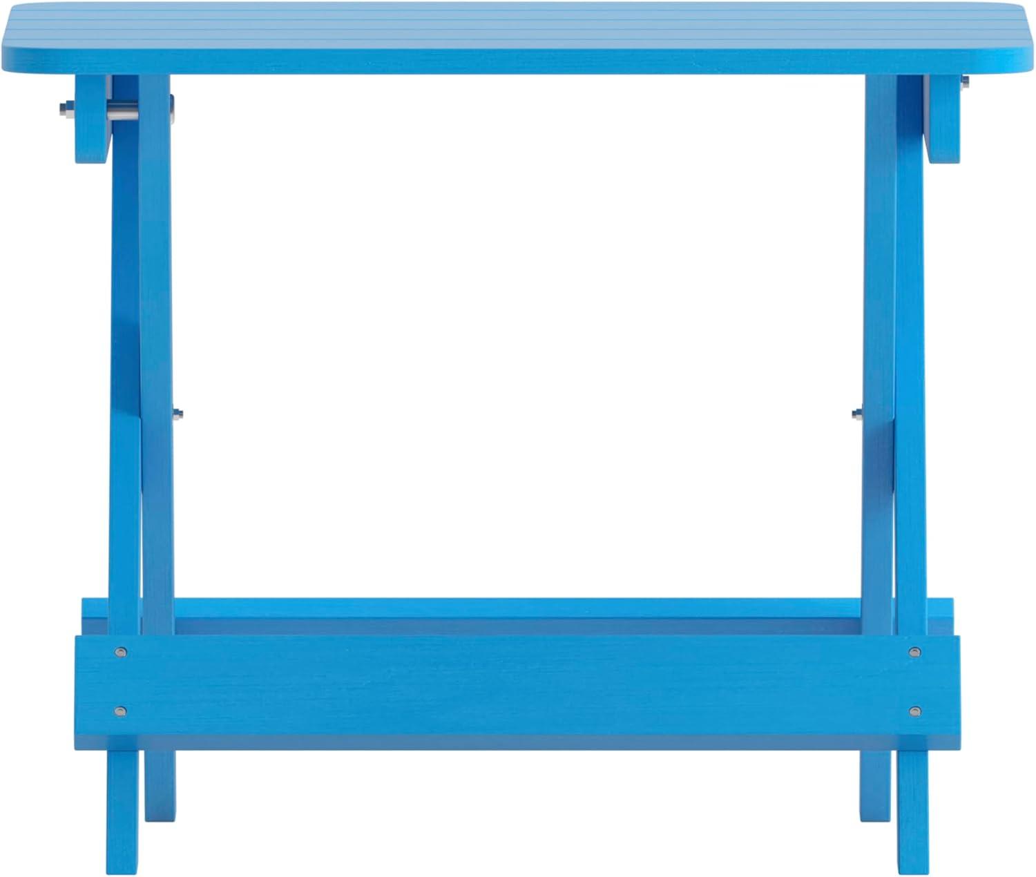 imageFlash Furniture Halifax Outdoor Folding Side Table Portable AllWeather HDPE Adirondack Side Table GrayBlue