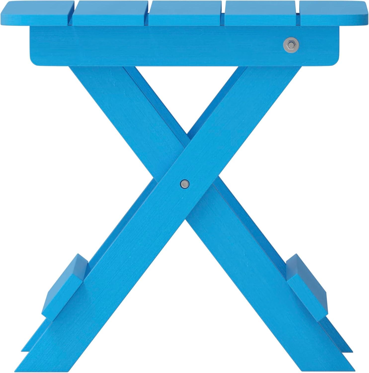 imageFlash Furniture Halifax Outdoor Folding Side Table Portable AllWeather HDPE Adirondack Side Table GrayBlue