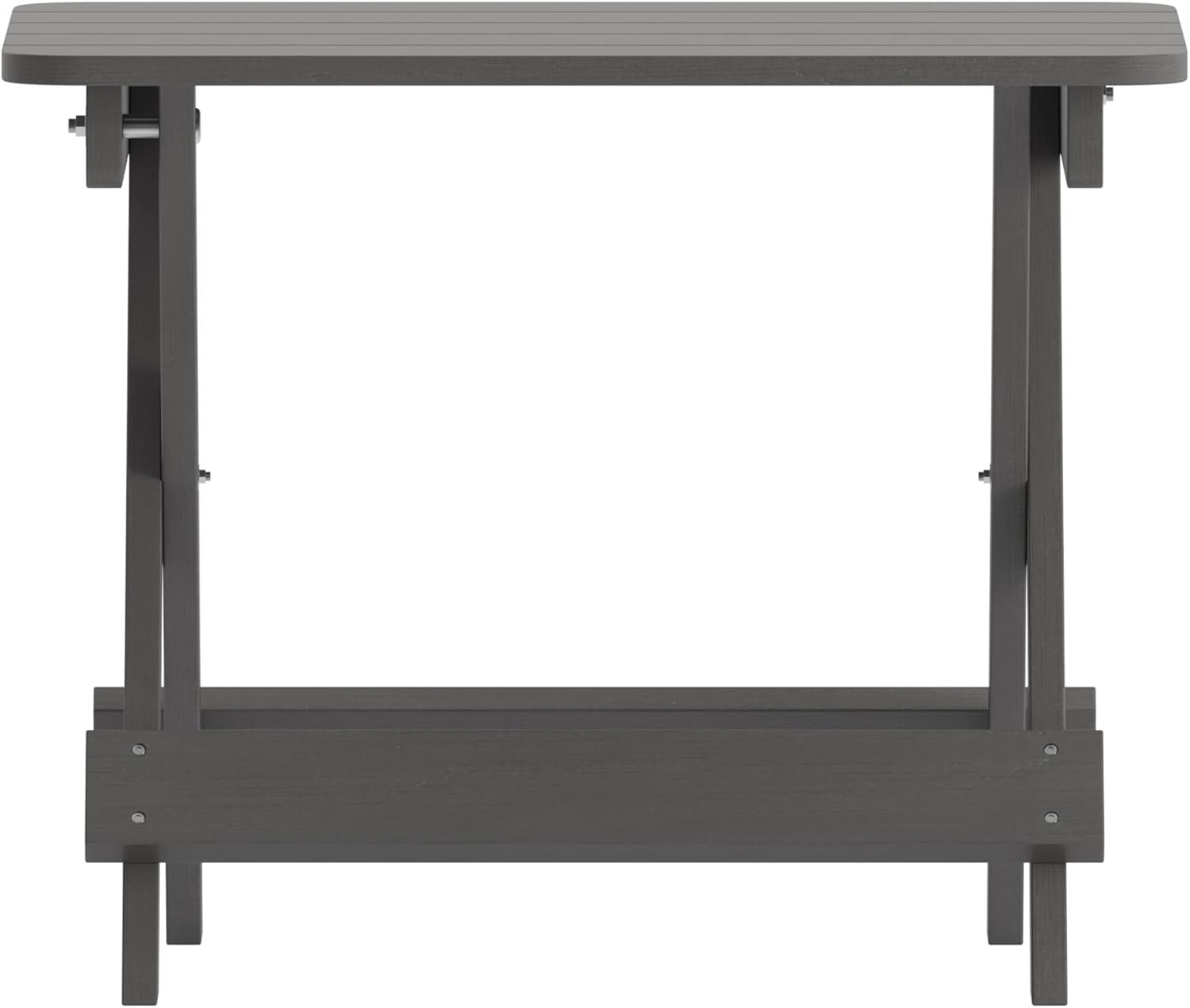 imageFlash Furniture Halifax Outdoor Folding Side Table Portable AllWeather HDPE Adirondack Side Table GrayGrey