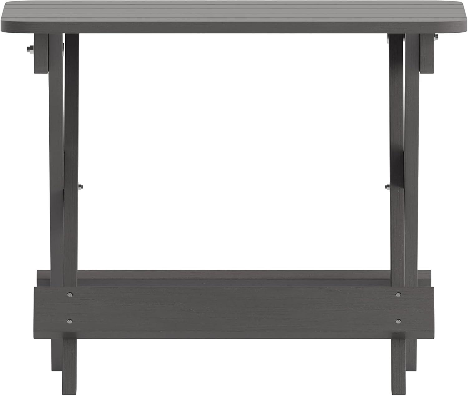 imageFlash Furniture Halifax Outdoor Folding Side Table Portable AllWeather HDPE Adirondack Side Table GrayGrey