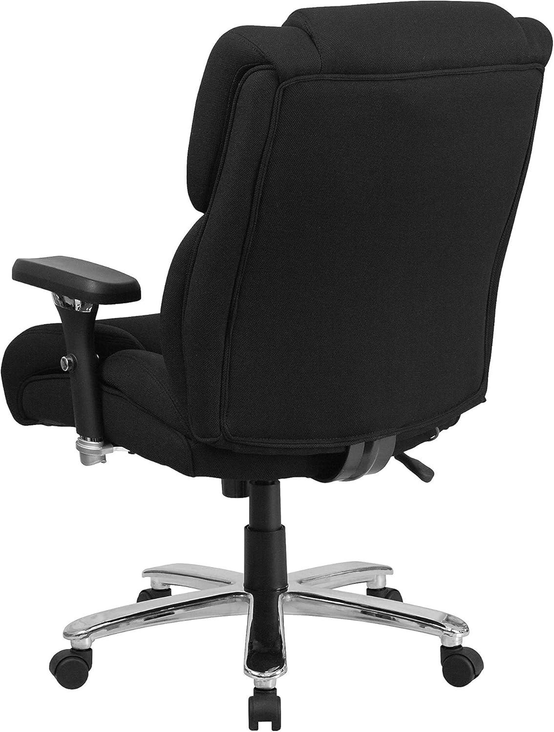 imageFlash Furniture Hercules Series 247 Intensive Use LeatherSoft Swivel Office Chair Ergonomic HighBack Executive Chair with Padded SeatArms BlackBlack Fabric