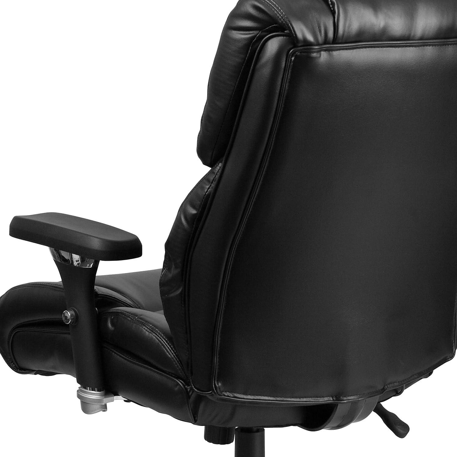imageFlash Furniture Hercules Series 247 Intensive Use LeatherSoft Swivel Office Chair Ergonomic HighBack Executive Chair with Padded SeatArms BlackBlack Leathersoft